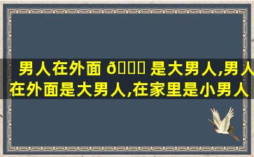 男人在外面 🐘 是大男人,男人在外面是大男人,在家里是小男人 🐵